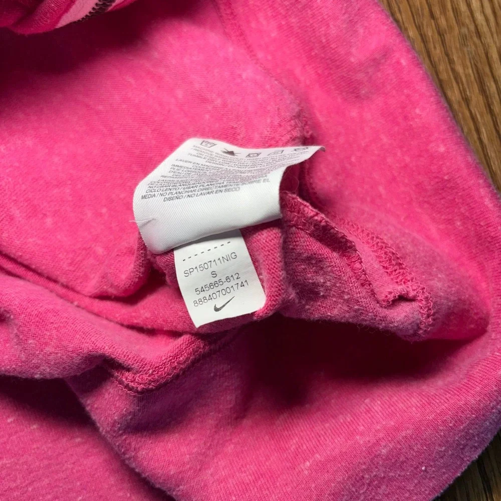 Nike Essential Full Zip Hooded Sweatshirt Jacket Pink organic Cotton Womens S